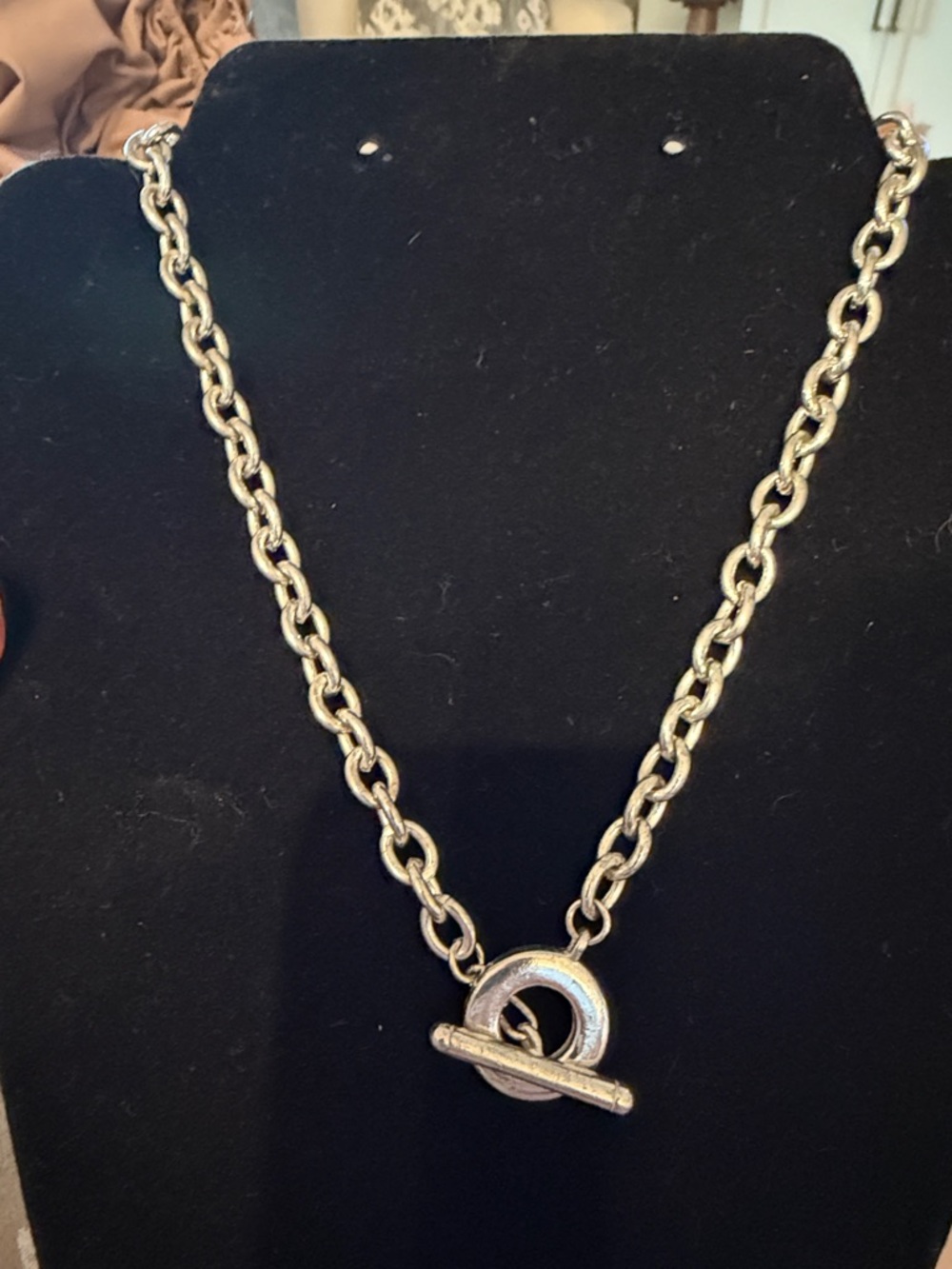 Source Unknown Silver-Tone Toggle Chain Necklace